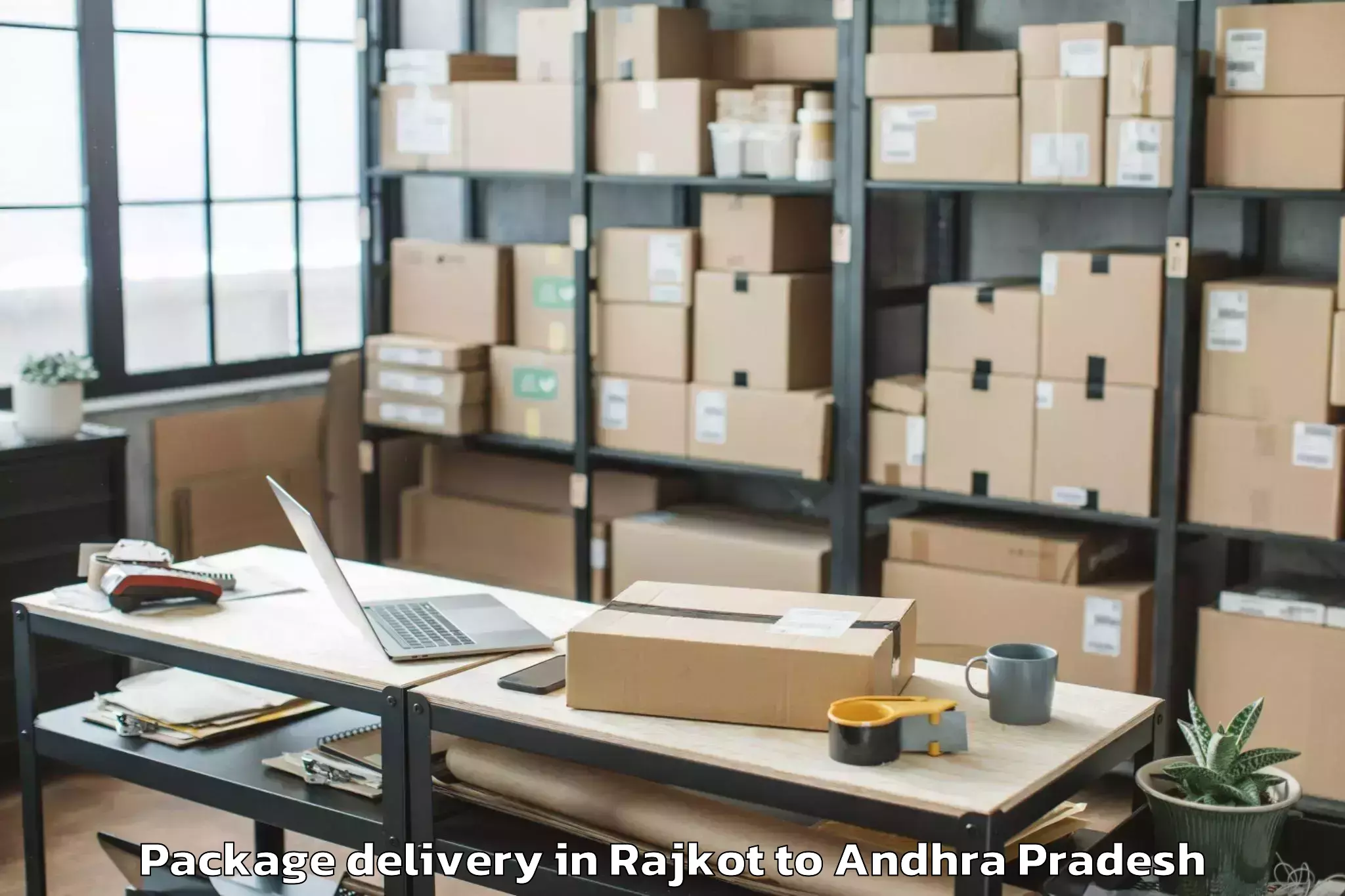 Leading Rajkot to Cherukupalle Arumbaka Package Delivery Provider